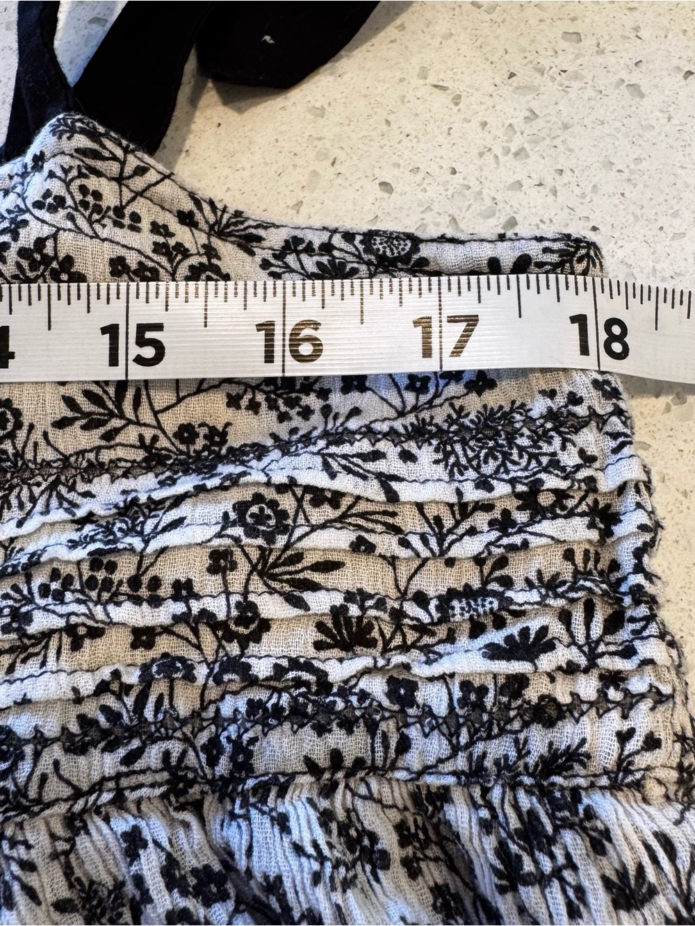 THE GREAT. Floral Tie Shoulder Cotton Smocked Peplum Tank Top Size 1 Small - Picture 7 of 11